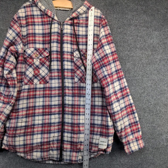 Oakwood Mountain Men's Shacket Jacket Multi Large Long Sleeve Sherpa Lined - Picture 12 of 14